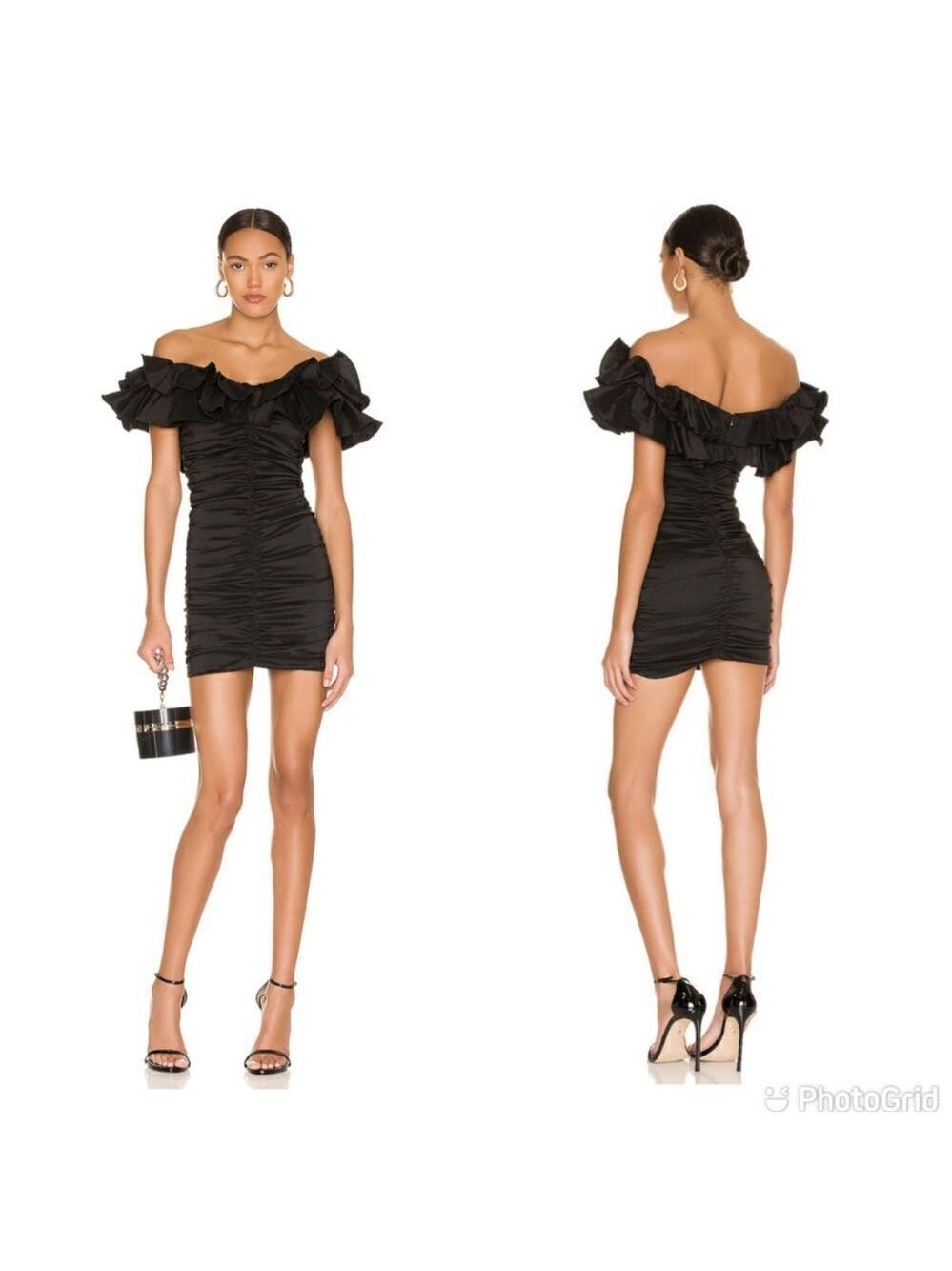 NEW Lovers + Friends Nikolina Ruched Mini Dress in Black Size XS